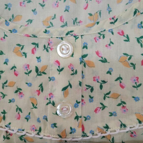 Vintage Movie Star midi nightgown floral lemon citrus pullover - Picture 7 of 8